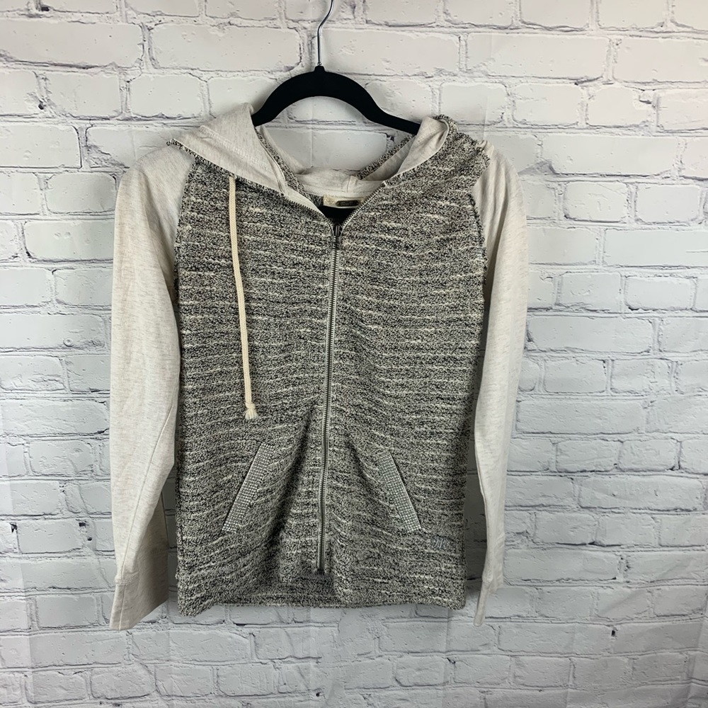 Miss Me Zip up Sweater with Rhinestone Detail